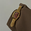 Vintage Gold Red Dial Watch - DippedShop Wholesale - #1939