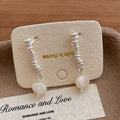 Gold Plated Pearl Dangle Earrings - DippedShop Wholesale - #0691