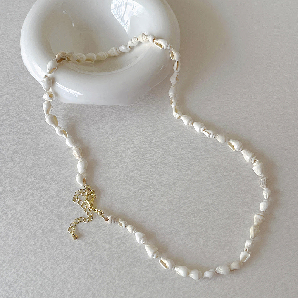 Minimalist  Natural Shell Handmade Choker Necklace DP25D761