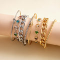 Stylish Gold Plated Heart Rhinestones Bracelets Set 6W6JBR493