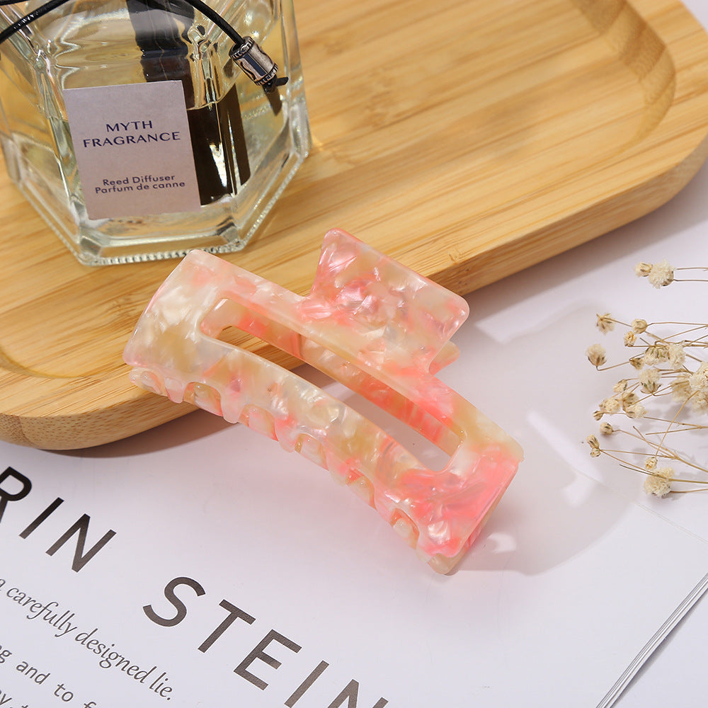 Trendy Candy Color Floral Print Acetate Hair Claw 8AS6HCP266T
