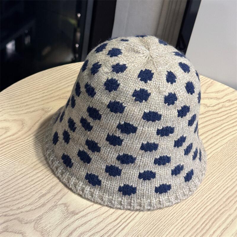 Polka Dot Knit Bucket Hat - DippedShop Wholesale - #4963