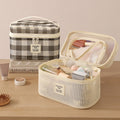 Retro Plaid Pattern Large Capacity Cosmetic Bag 6S5CO119