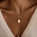 Fashion Square Pendant Photo Locket Necklace 6W6JNC380L