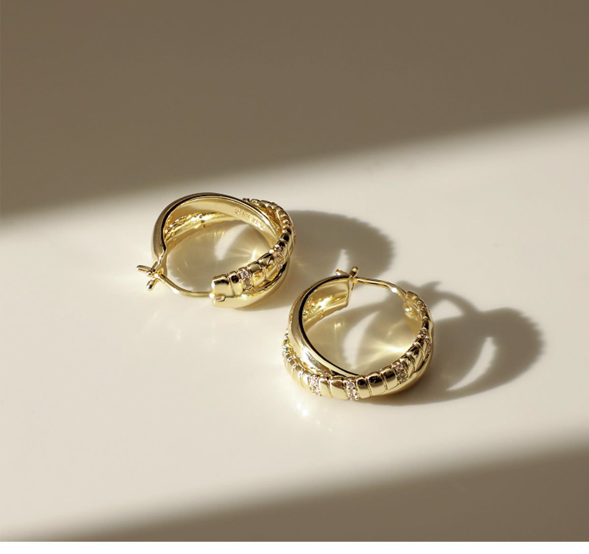 Elegant Double Layer Snake-bone Hoop Earrings 6W6JER583