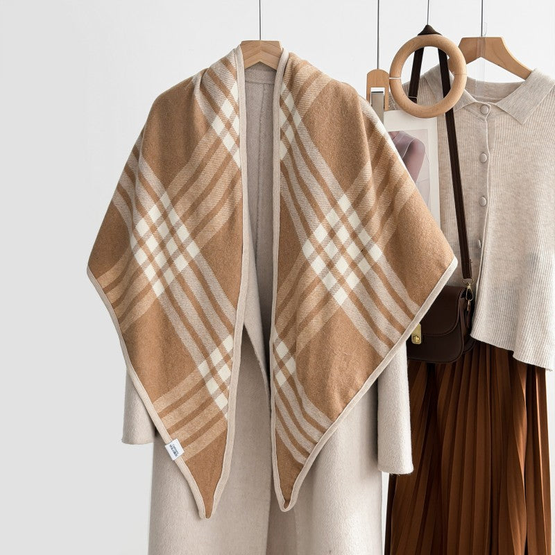 Plaid Triangle Scarf Wrap - DippedShop Wholesale - #6707