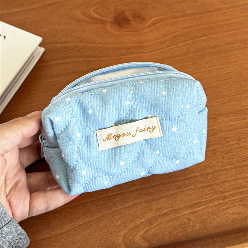 Colorful Polka Dots Quilted Shell Makeup Bag MK2BW6S10BOB123