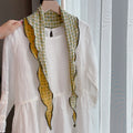 Stylish Plaid Print Reversible Silk Scarf 6W6NSI237