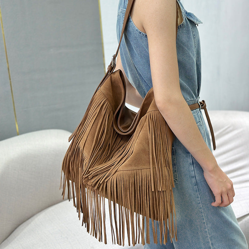 Trendy Fringe Large Capacity Hobo Shoulder Bag 6W10BBG2359