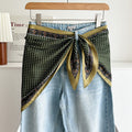 Minimalist Striped Cashew Waist Belt Silk Scarf MK2BLW6W6NSI70