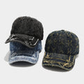 Trendy Distressed Denim Washed Baseball Cap 8BK6HAT184L