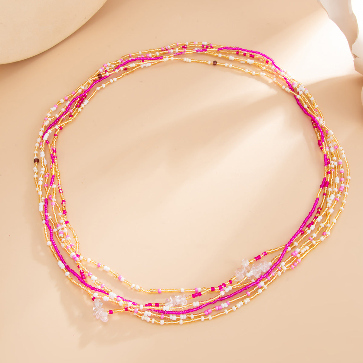 Boho Multi -Layered Stretchy Beaded Waist Chain 8ZA6JBC81L
