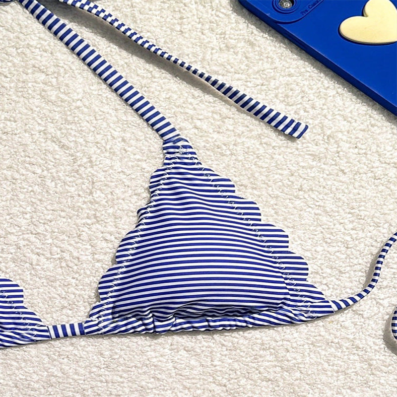 Striped Halter Bikini - DippedShop Wholesale - #9379