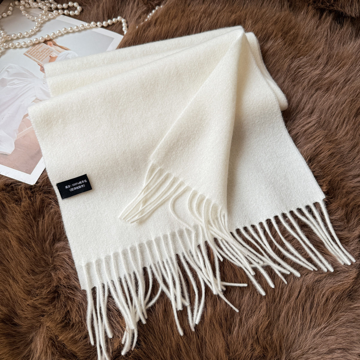 Solid Color Fringe Scarf - DippedShop Wholesale - #0435