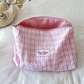 Fresh Plaid Print Large Capacity Cosmetic Bag 6C5CO273