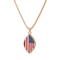 Elegant USA Flag Letter Pendant Link Necklace 8ZA6JNC290L
