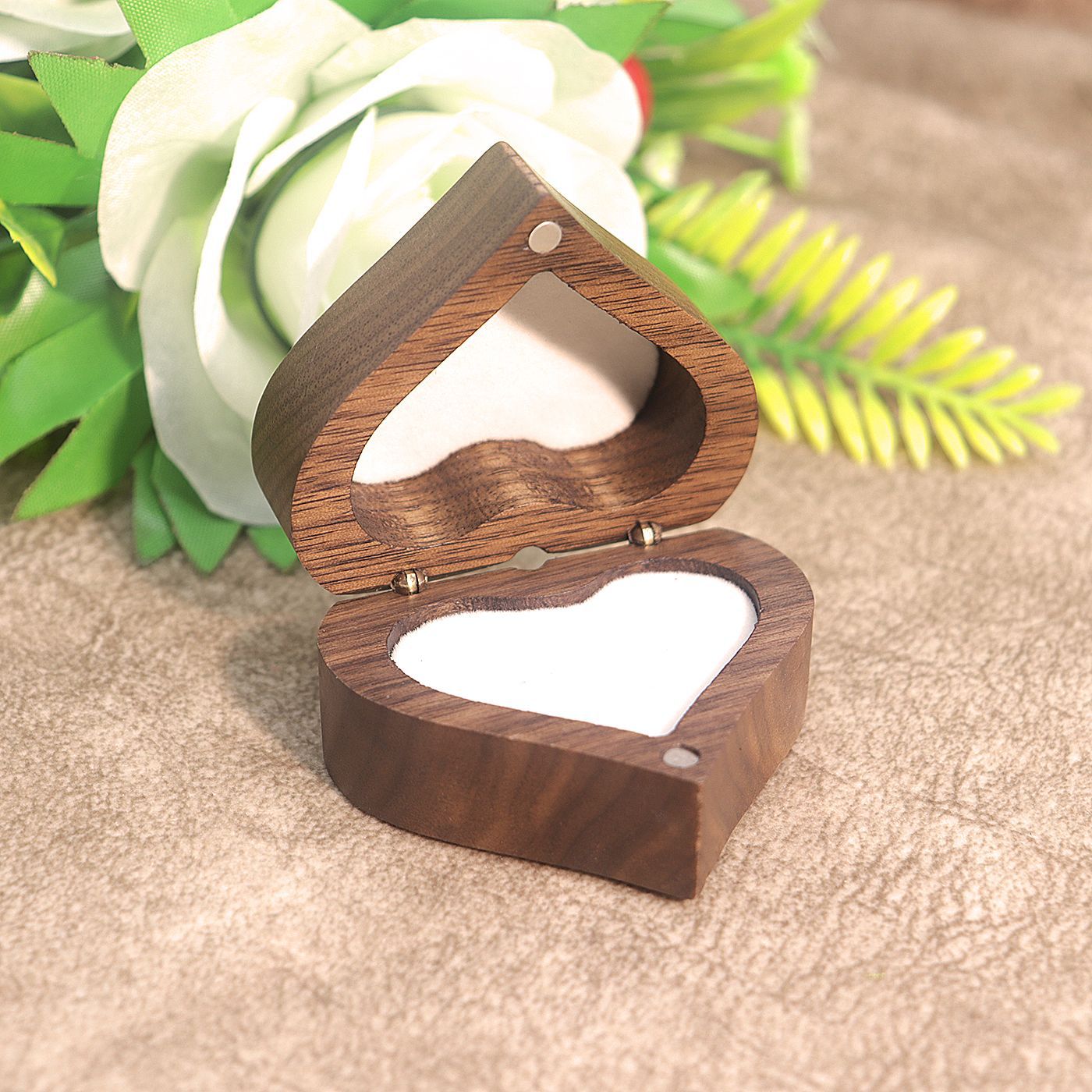 Heart Wooden Ring Box - DippedShop Wholesale - #8867