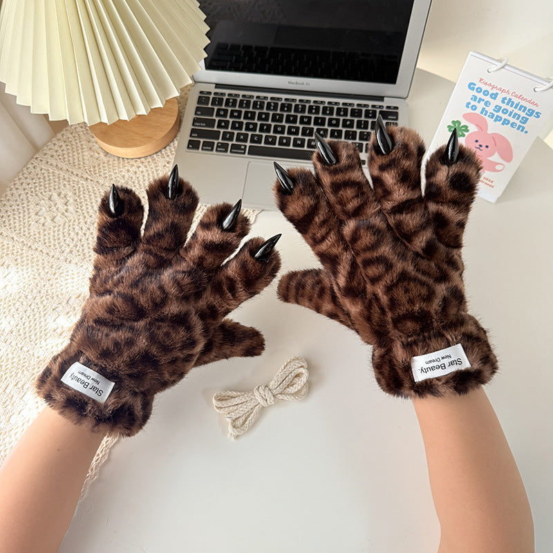 Faux Fur Animal Claw Gloves - DippedShop Wholesale - #5187