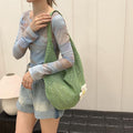 French Floral Large Capacity Knit Shoulder Bag 6W10BBG1762
