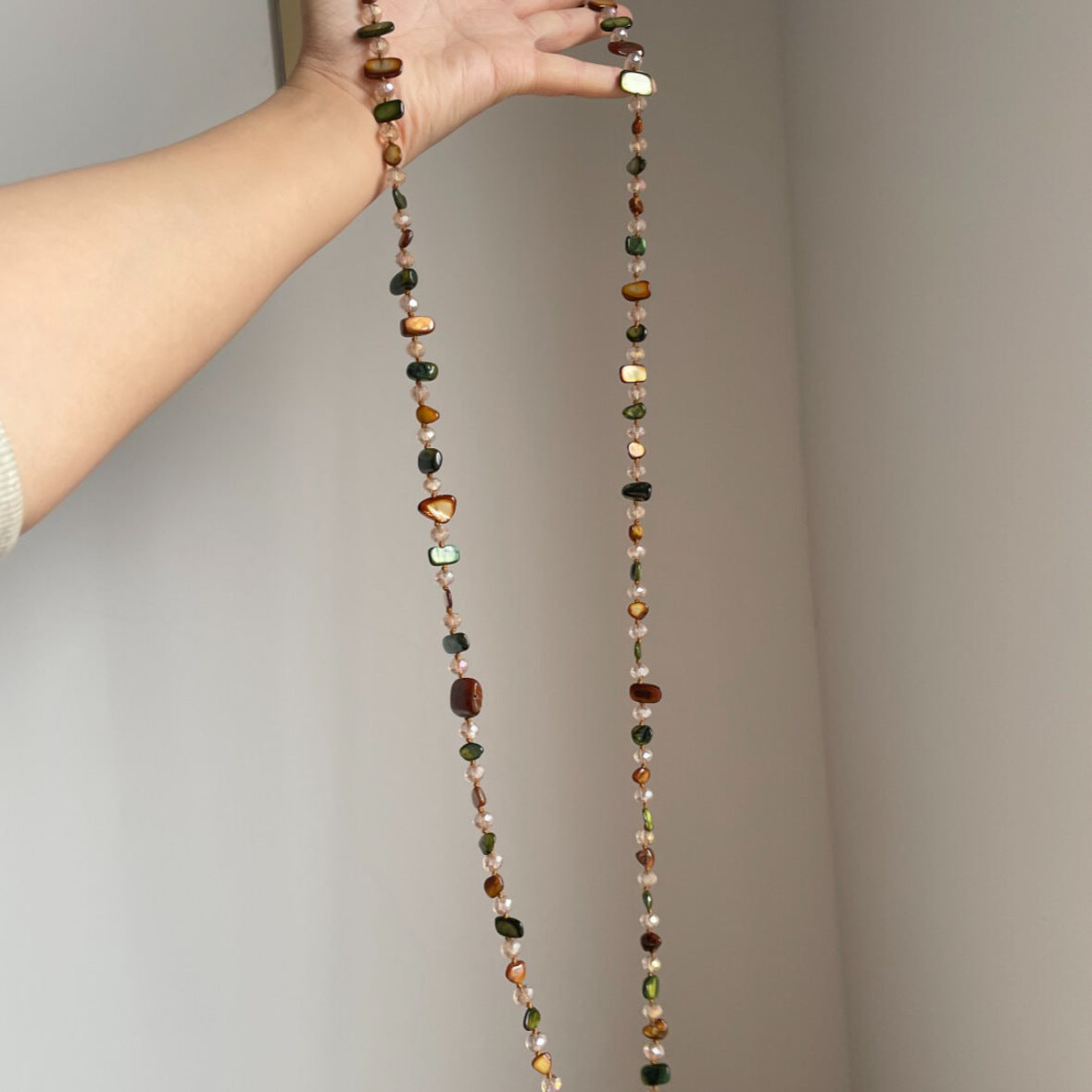 Boho-style Colorful Beaded Chain Necklace 6W6JNC669