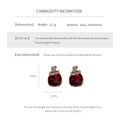 Wine Red Crystal Square Stud Earrings 6W6JER787
