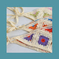 Vintage Floral Check Triangle Hair Bandana MK2BK6W6HHS07