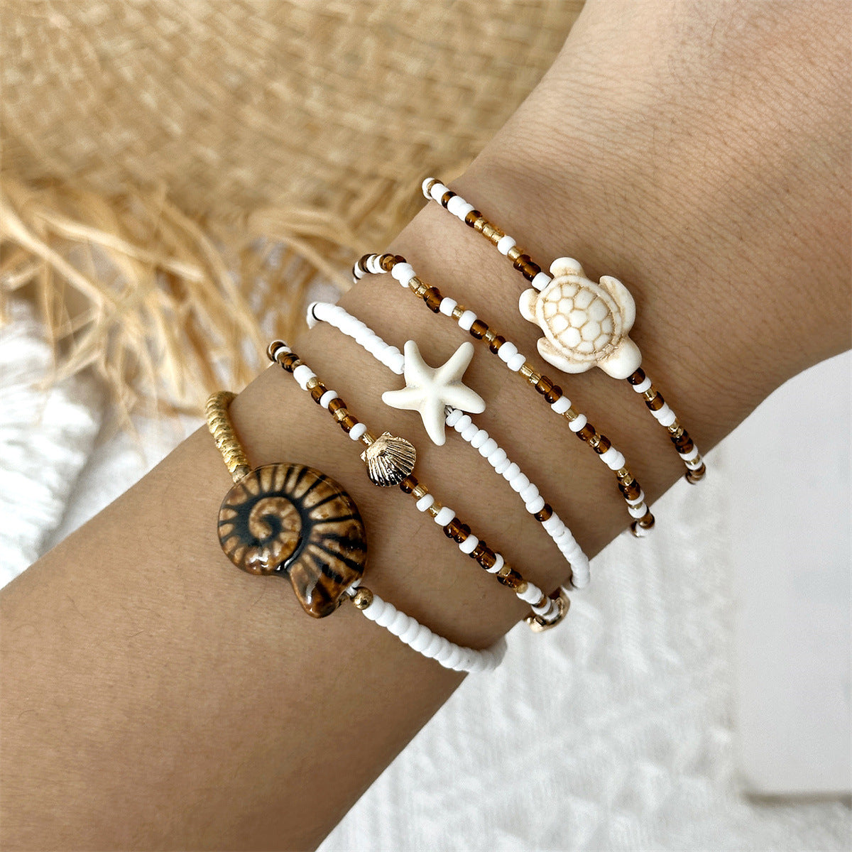 Beach Layered Seed Bead Bracel - DippedShop Wholesale - #8499