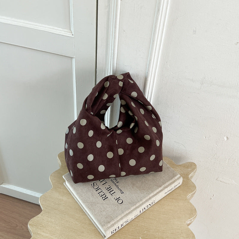 Casual  Polka Dot Reversible Canvas Handbags 6W10BBG1854