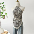 Painting Pleated Beads Scarf Halter Camisole MK2BW6W6NSI23
