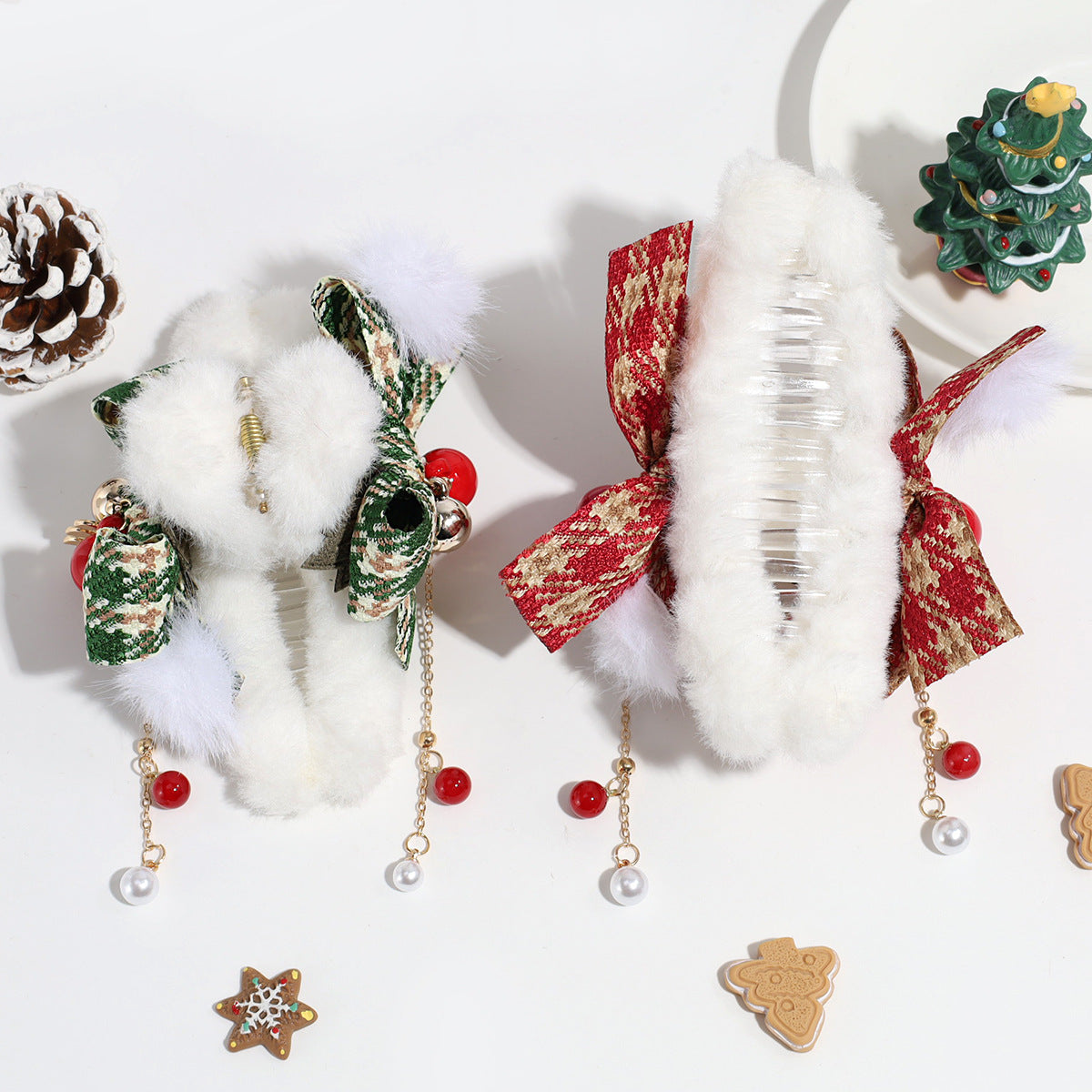 Plaid Velvet Bow Hair Clip - DippedShop Wholesale - #6243