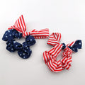 Cute Red Striped Bowknot Scrunchies Hair Tie 8BK6HSR22L