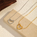 Chic Gold Plated Hollow Heart Pendant Necklaces 6W6JNC634