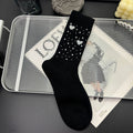 Rhinestone Cotton Socks - DippedShop Wholesale - #9971