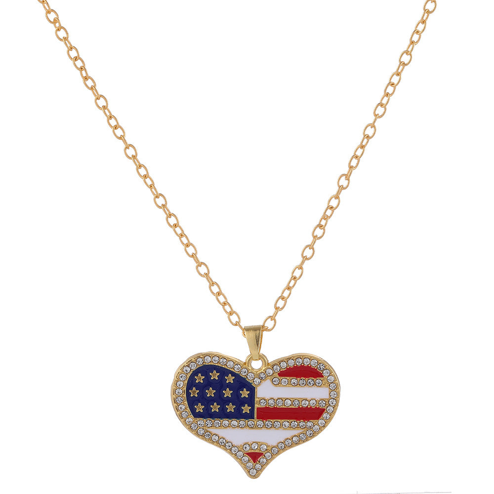Stylish USA Map Pendant Choker Necklace 8ZA6JNC276T