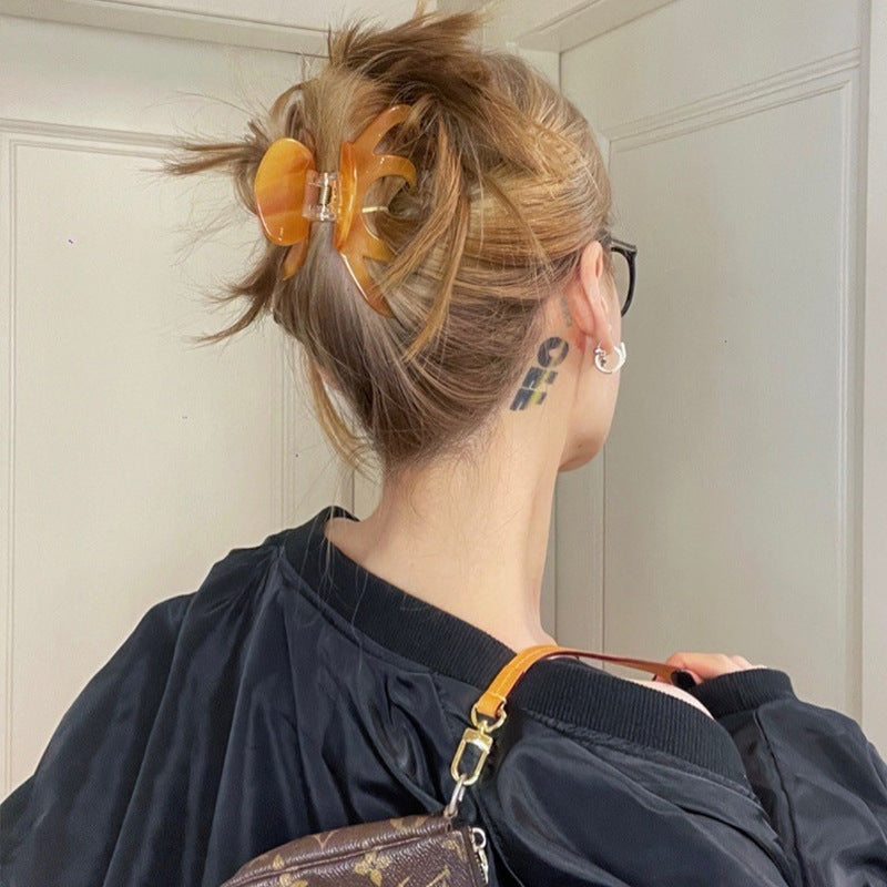 Trendy Pumpkin Strong Hold Acetate Hair Claw 8AS6HCP288L