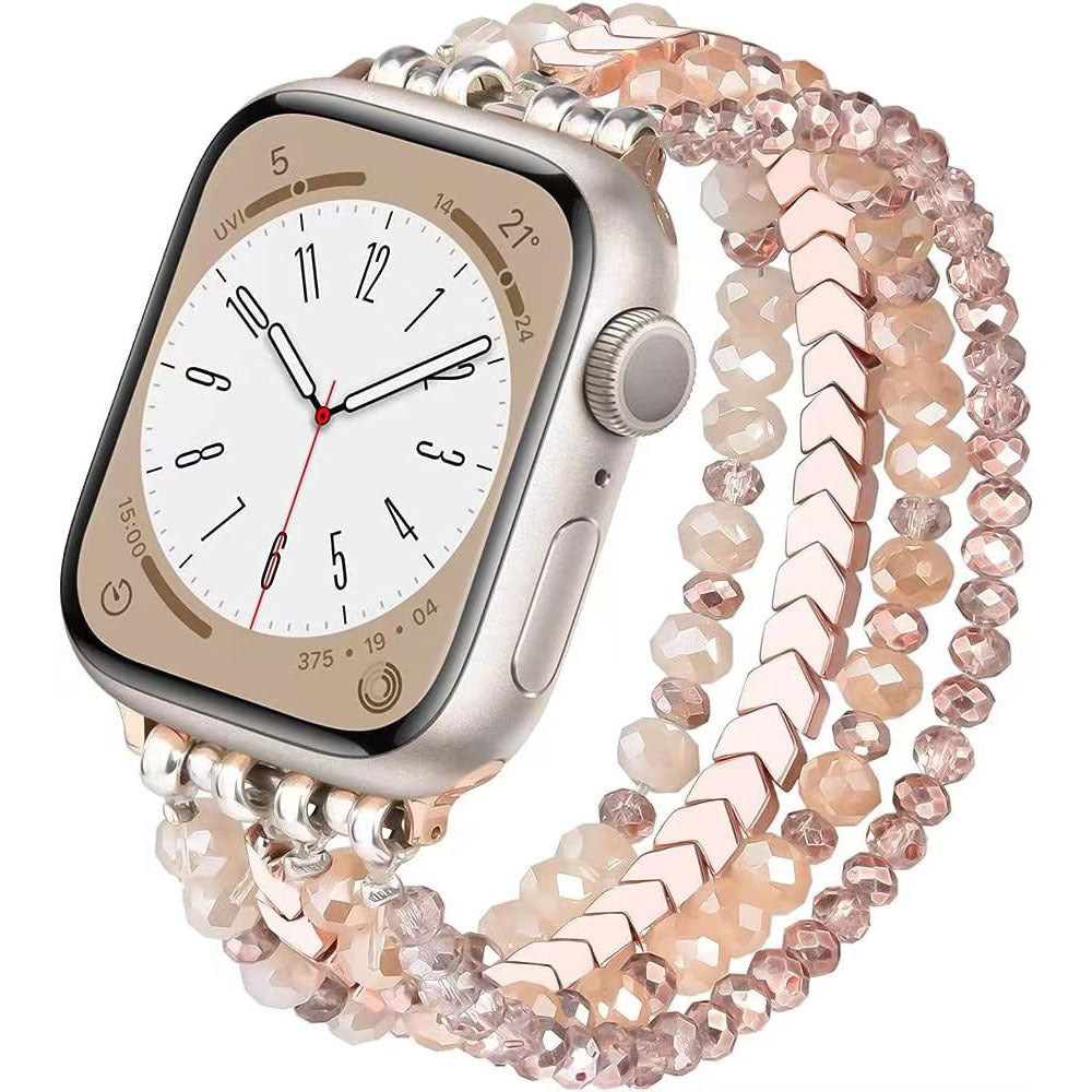 Multi Layer Crystal Beaded Chain Watch Band 6W6JWA89