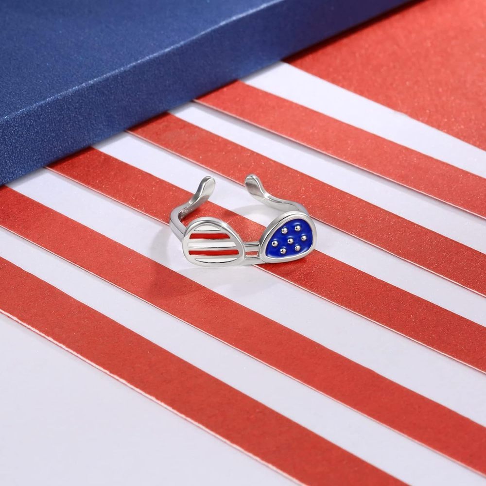 Trendy Eyeglasses Style USA Flag Open Ring 8ZA6JRG210T