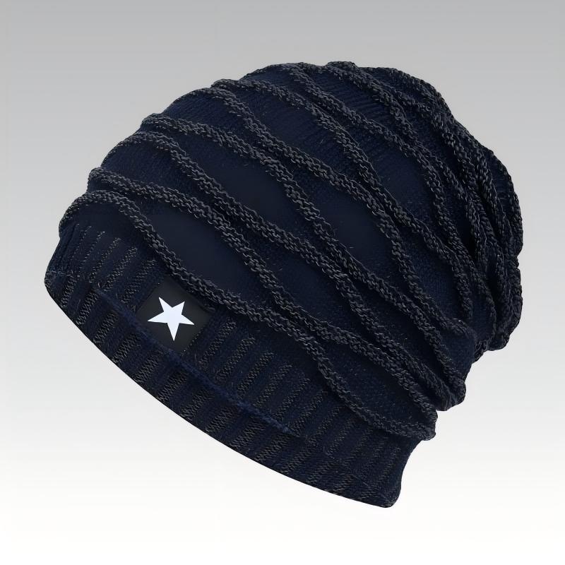 Winter Star Solid Color Fleece-Lined Knit Beanie 6W6HAT661