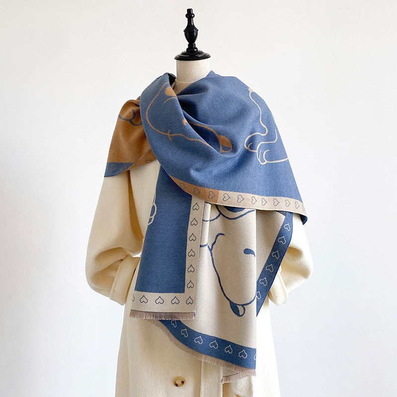 Reversible Cartoon Print Scarf - DippedShop Wholesale - #7267