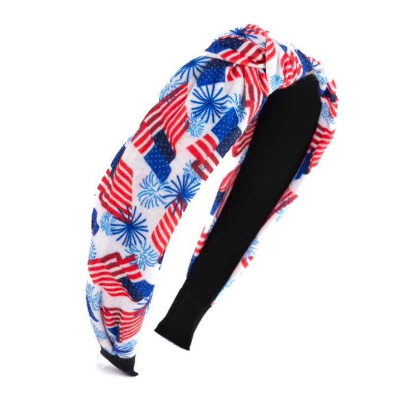 Stylish USA Flag Print Knot Hair Band 8AS6HBD55T