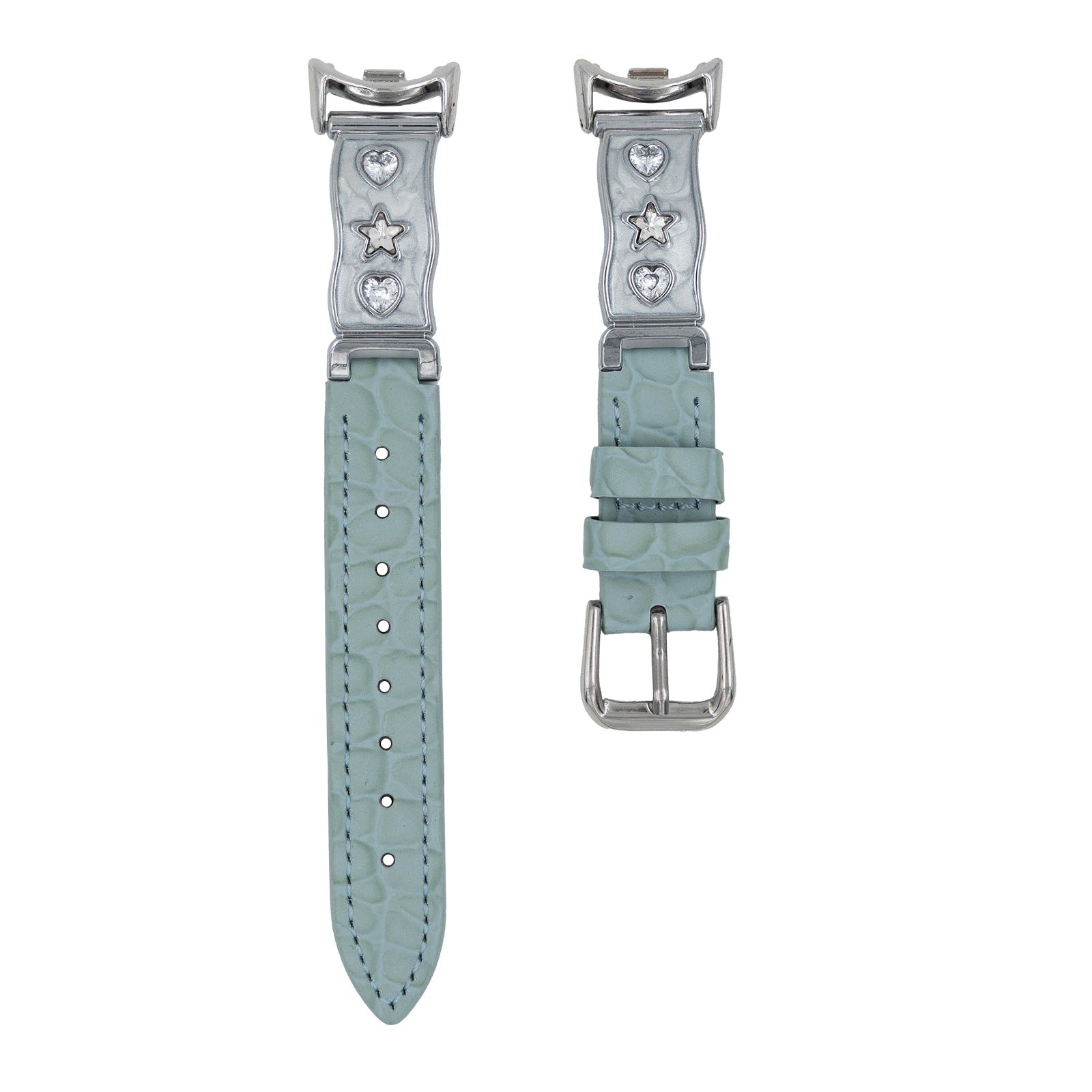 Stylish Heart Star Rhinestones PU Watch Band 6JWA117