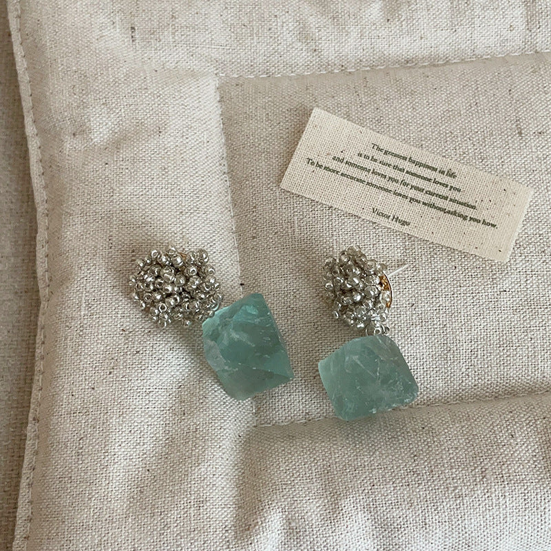 Natural Stone Dangle Earrings - DippedShop Wholesale - #3203