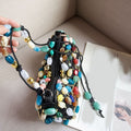 Boho Colorful Stone Beaded Shoulder Bag 8BW6BBG419