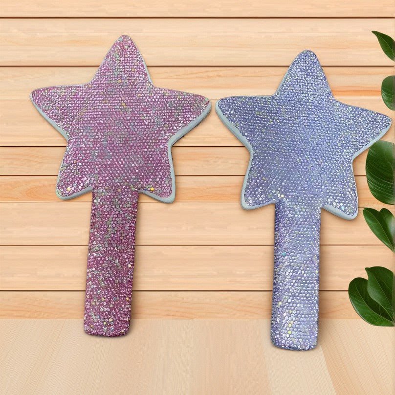Cute Star Shaped Rhinestone Handheld Mirror 6C5MR102