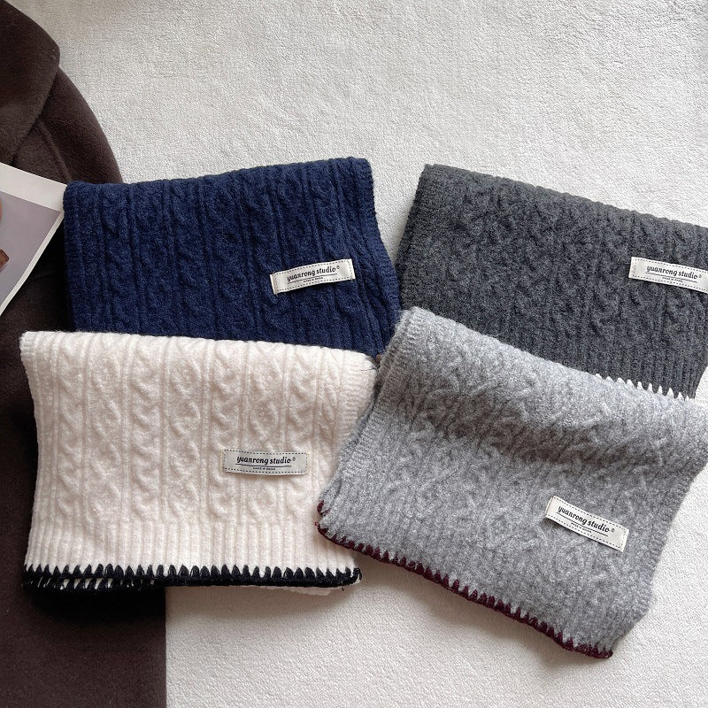 Winter Cable Knit Solid Color Knit Warm Scarf 6W6NSC68