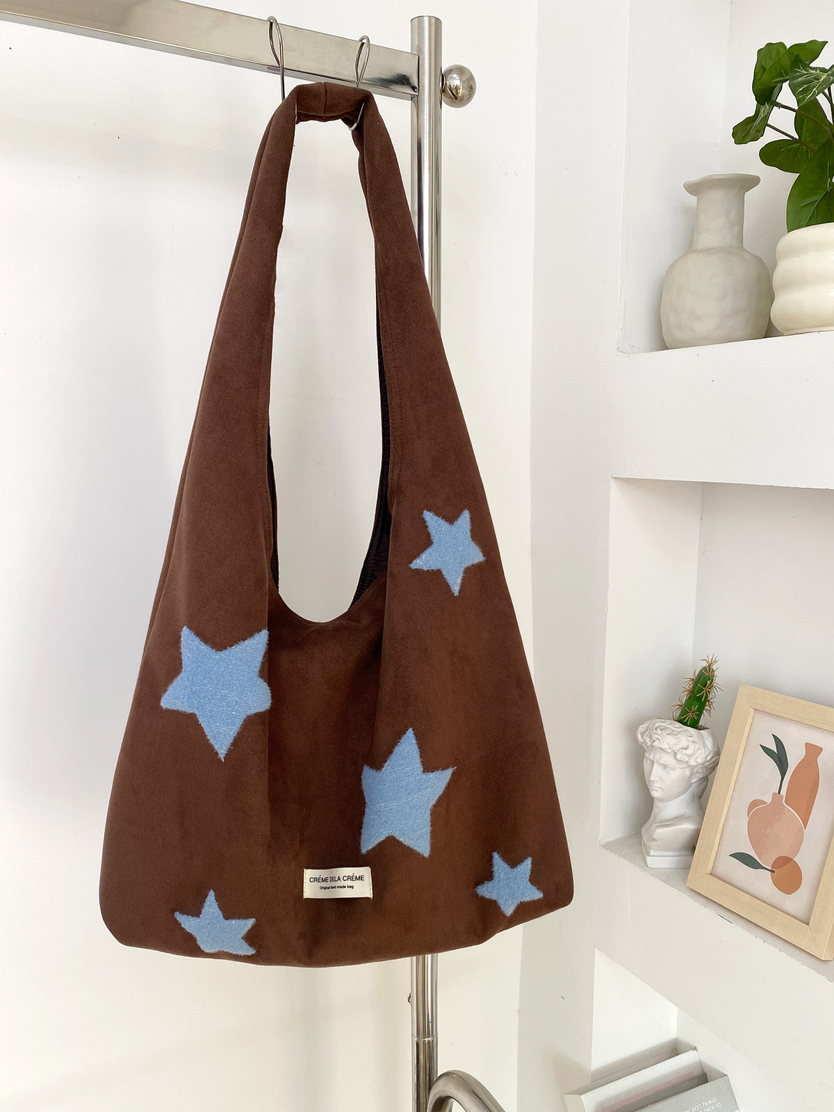 Casual Star Embroidery Large Capacity Shoulder Bag 6W10BBG2362
