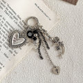Stylish Beaded Heart Pendant Keychain Bag Charm 6W10BBC386