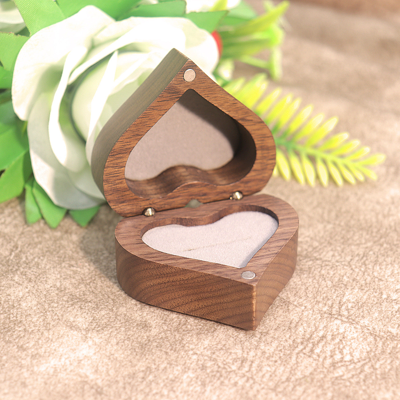 Heart Wooden Ring Box - DippedShop Wholesale - #1635