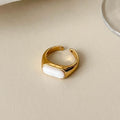 Stylish Gold Plated Diamond Open Ring 8ZA6JRG120T
