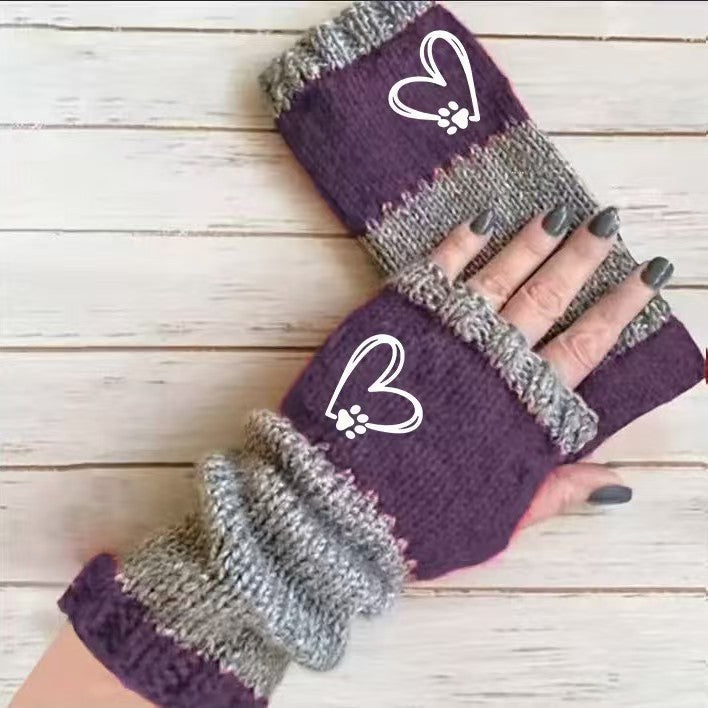 Cat Print Fingerless Gloves - DippedShop Wholesale - #0707